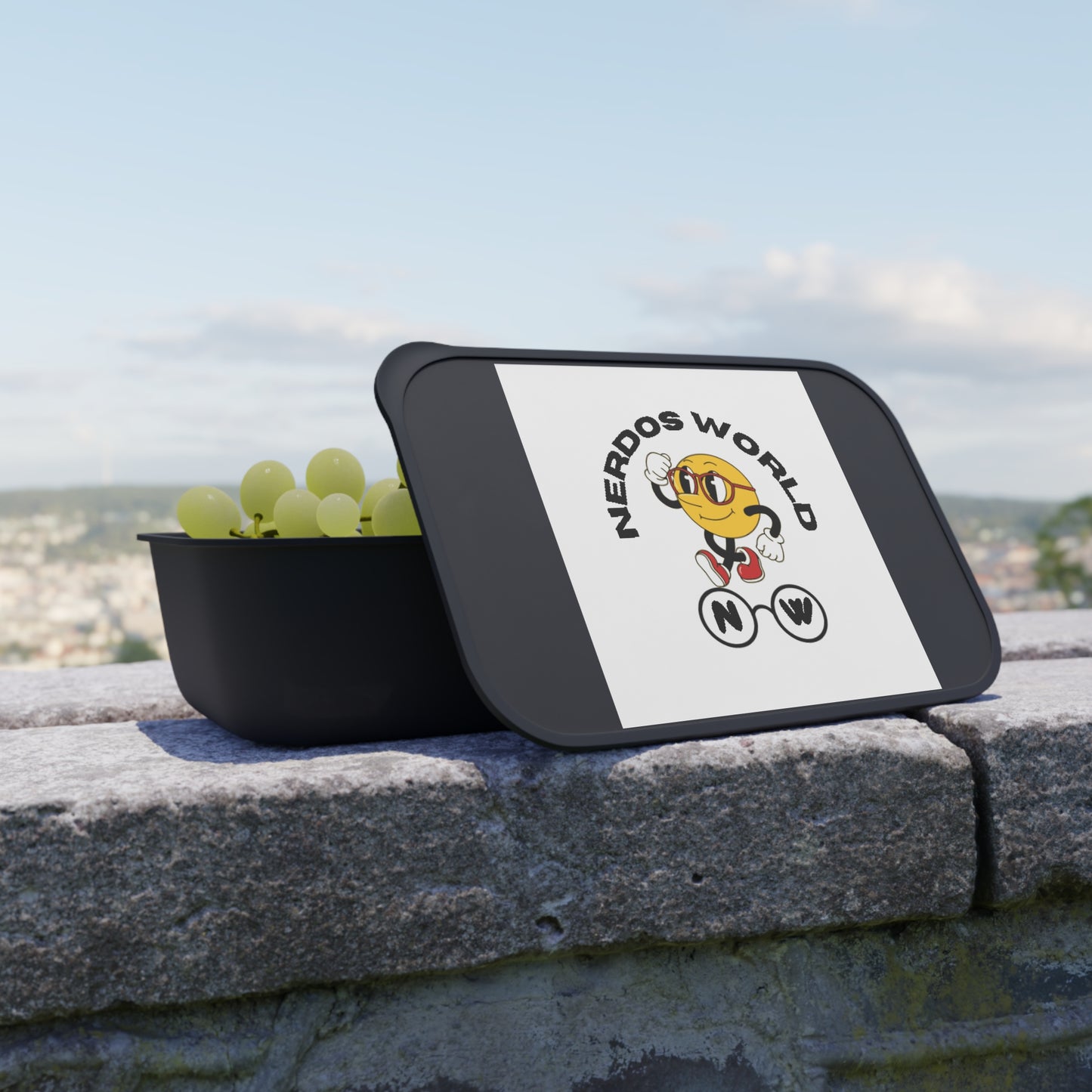 Nerdos World Bento Box with Band and Utensils