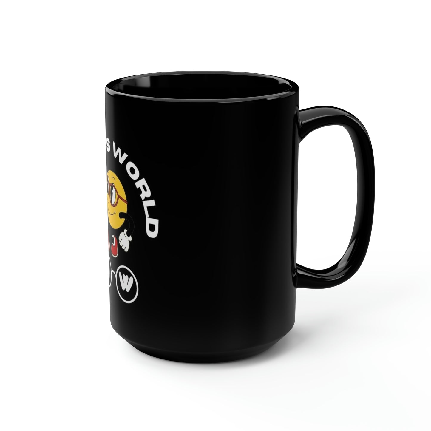 Nerdos World Black Mug, 15oz