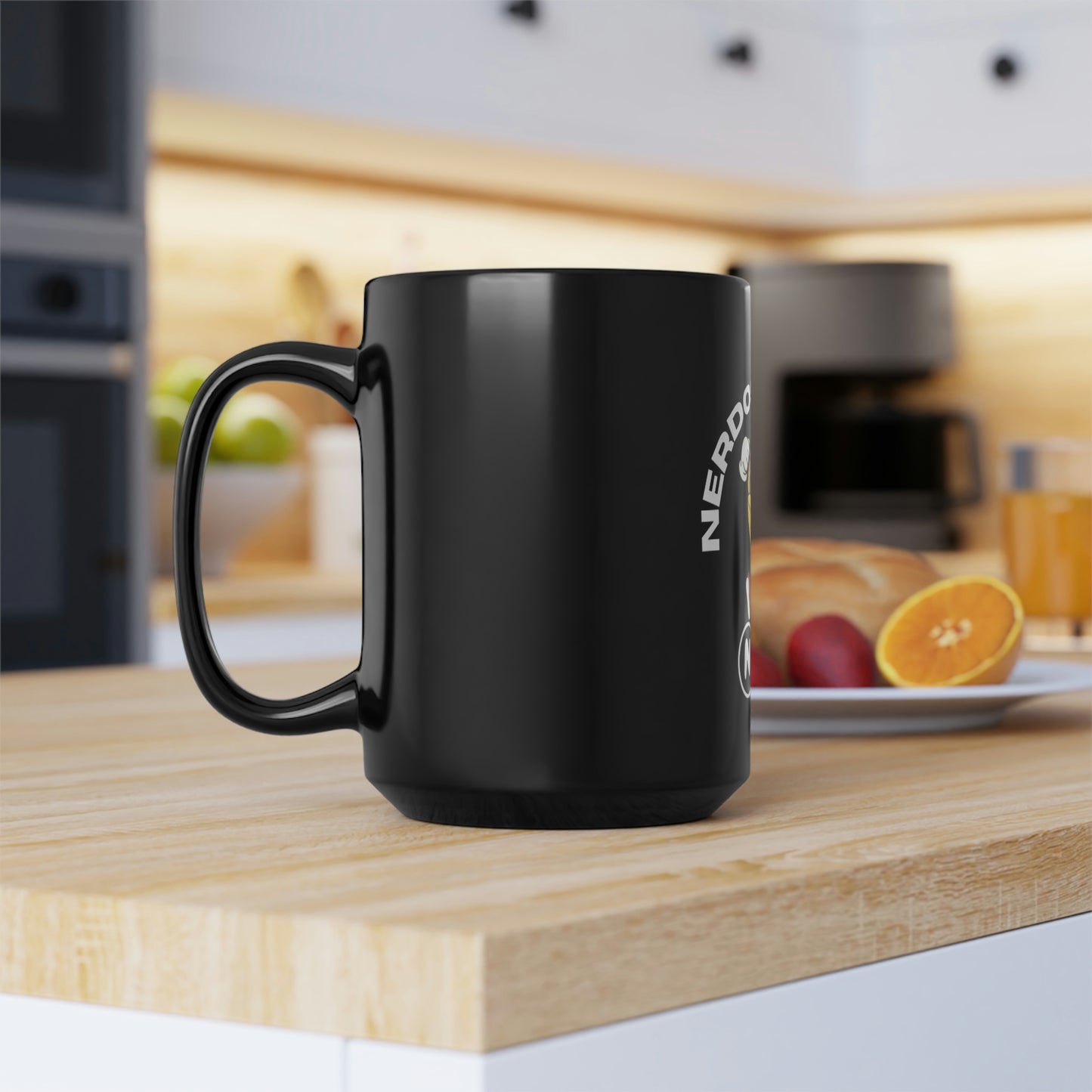 Nerdos World Black Mug, 15oz