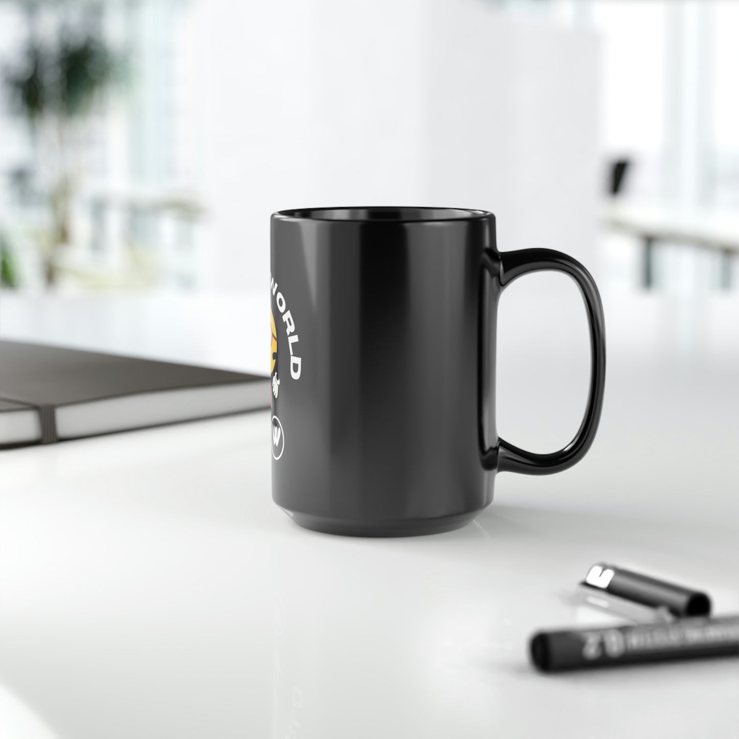 Nerdos World Black Mug, 15oz