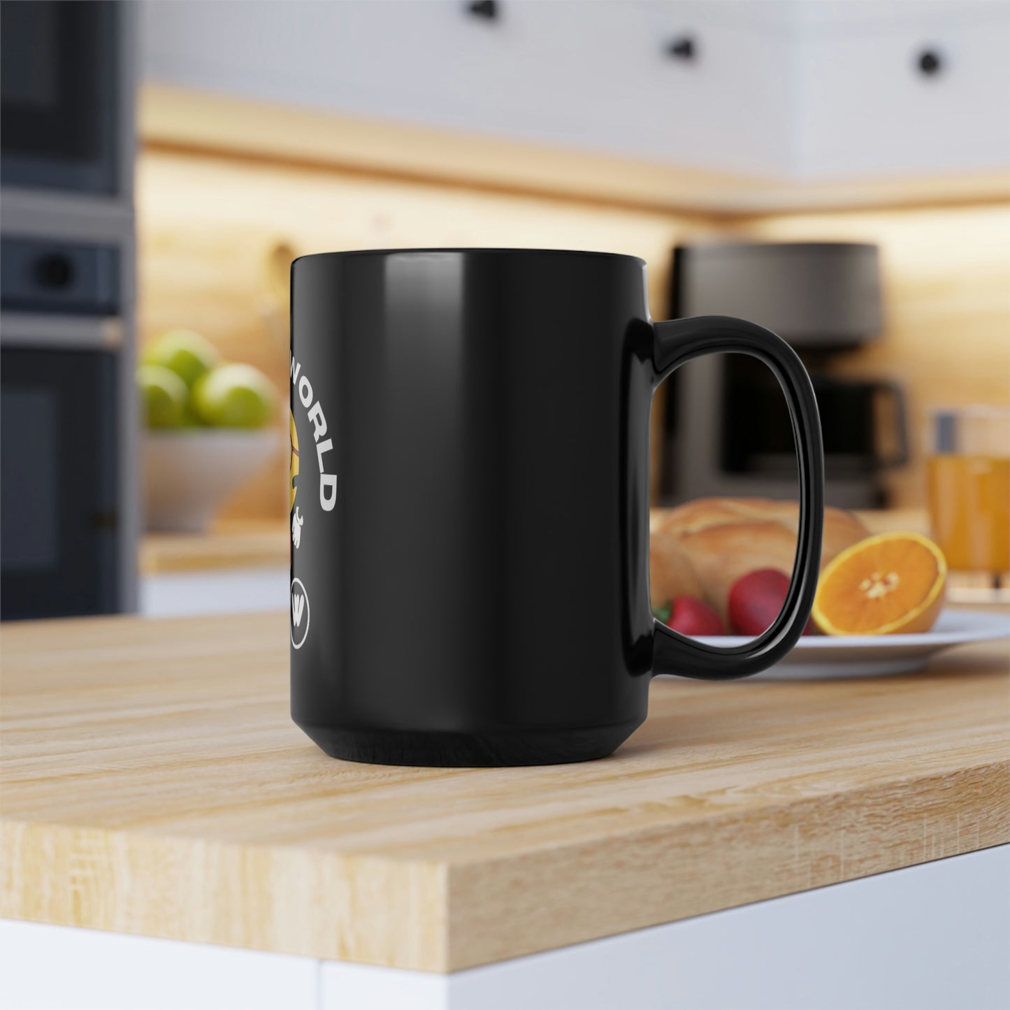 Nerdos World Black Mug, 15oz