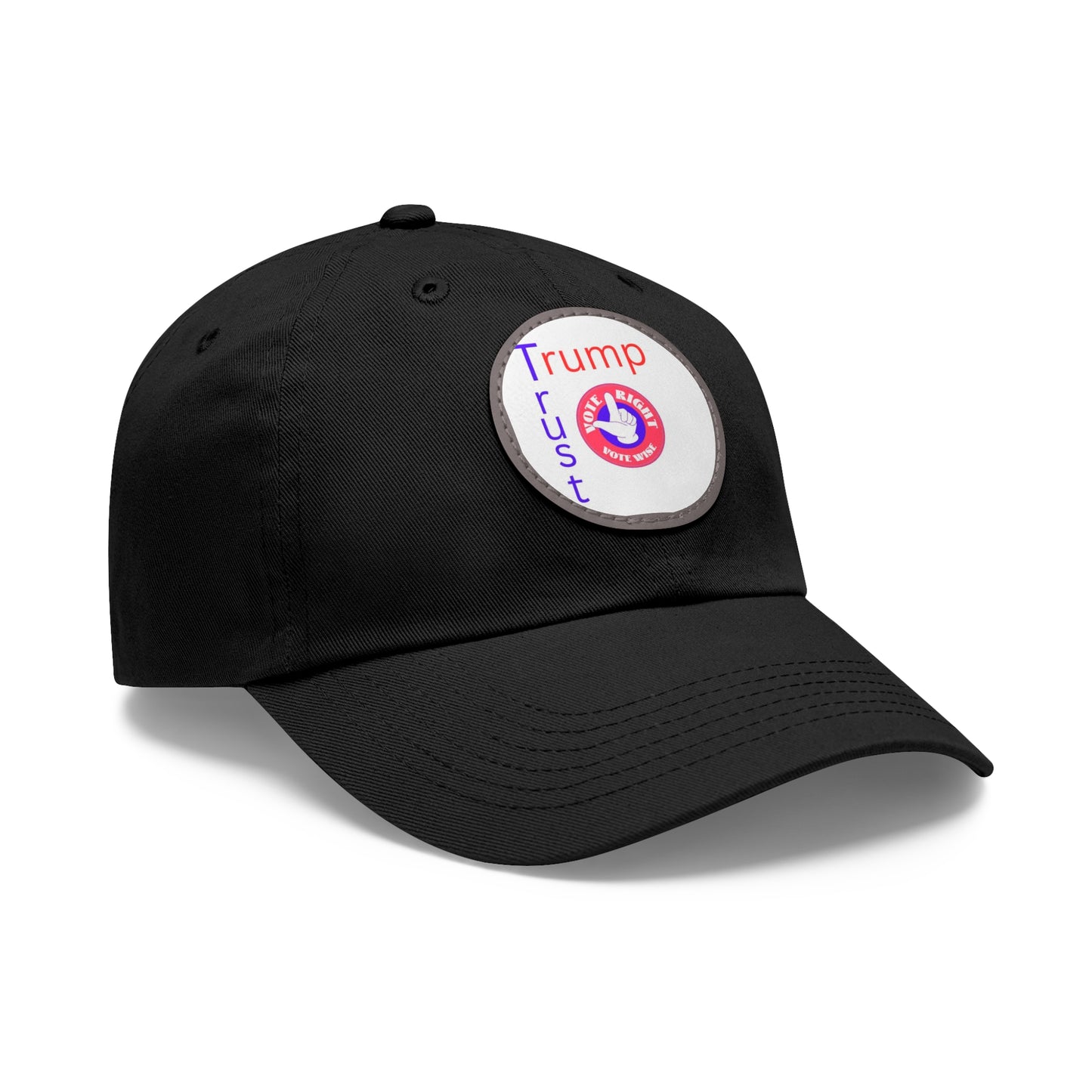 Trust Trump Hat with Leather Patch (Round)