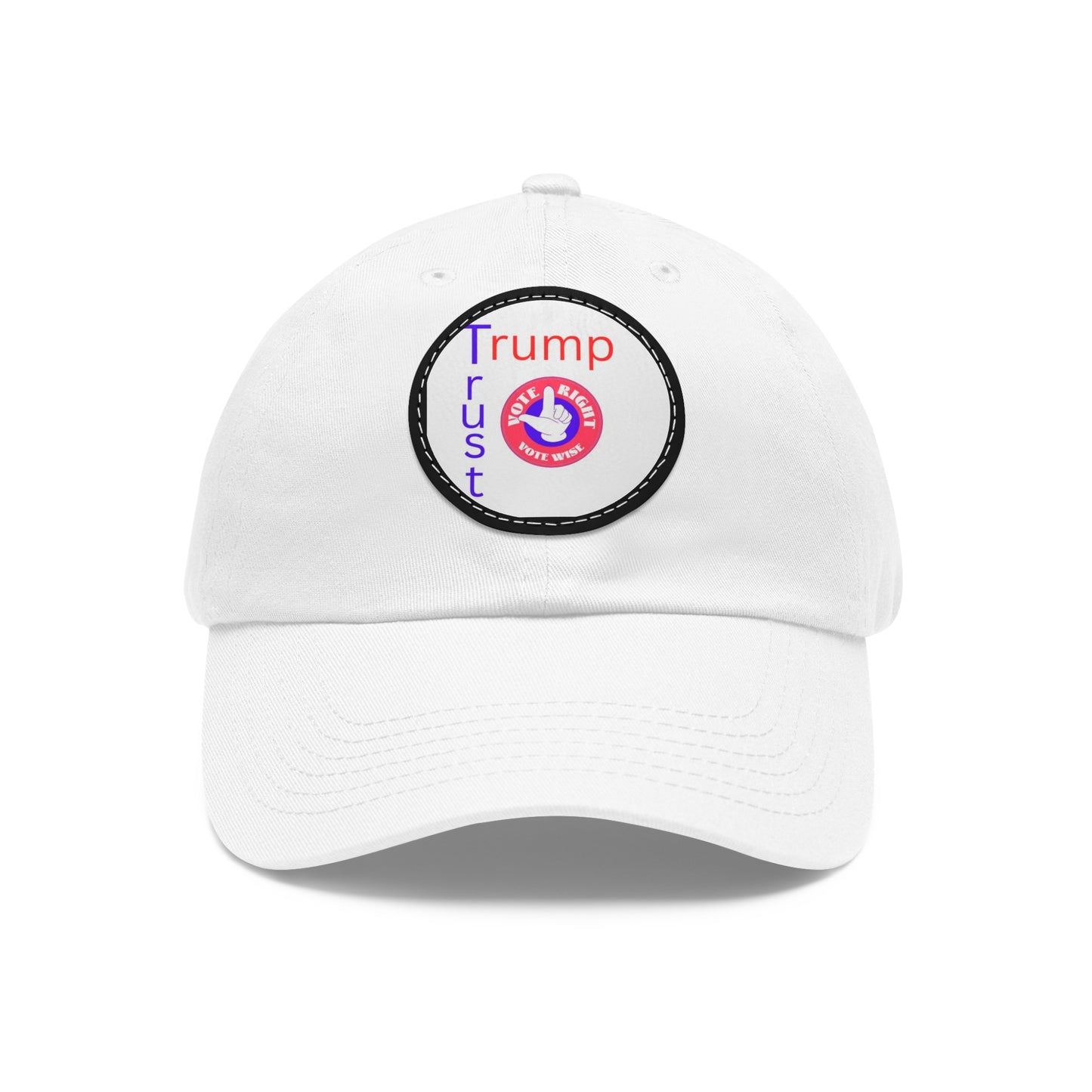 Trust Trump Hat with Leather Patch (Round)