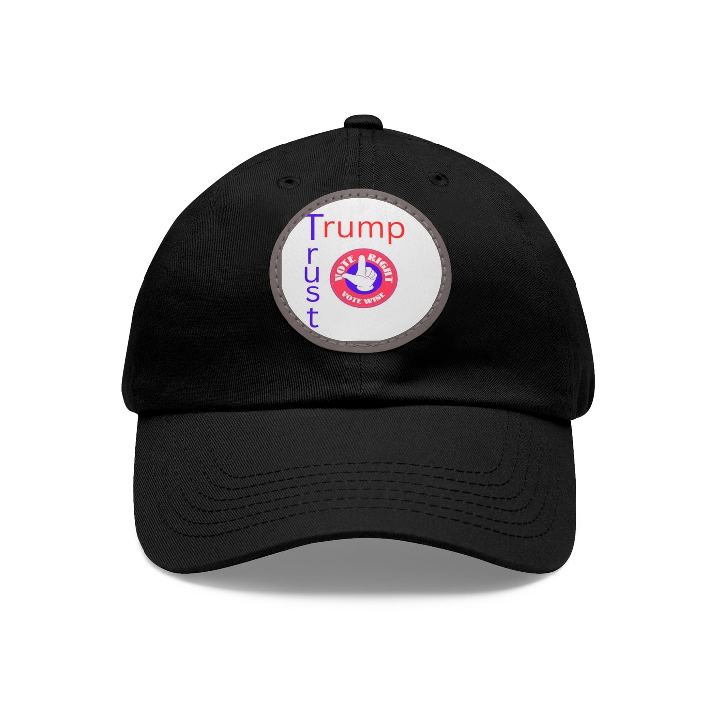 Trust Trump Hat with Leather Patch (Round)