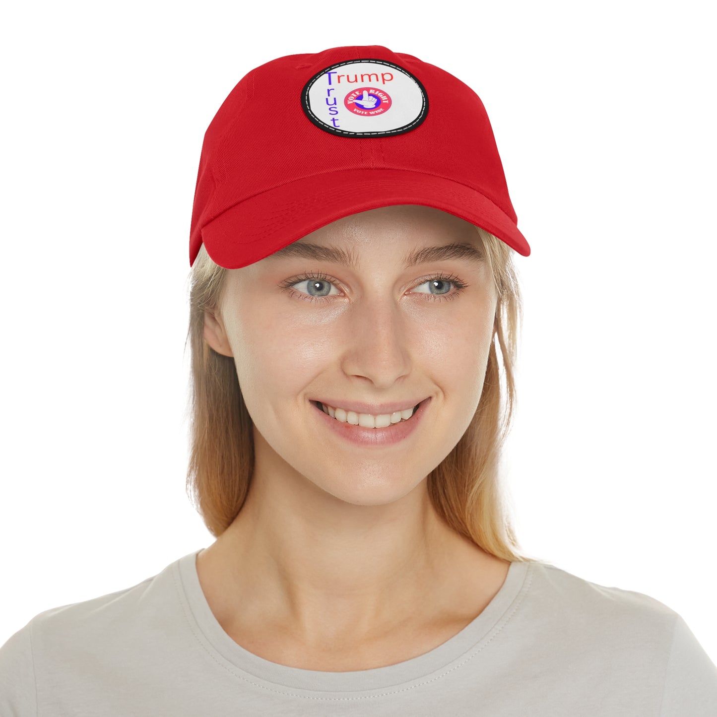 Trust Trump Hat with Leather Patch (Round)