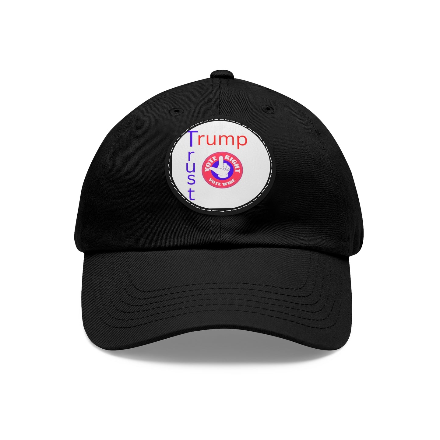 Trust Trump Hat with Leather Patch (Round)