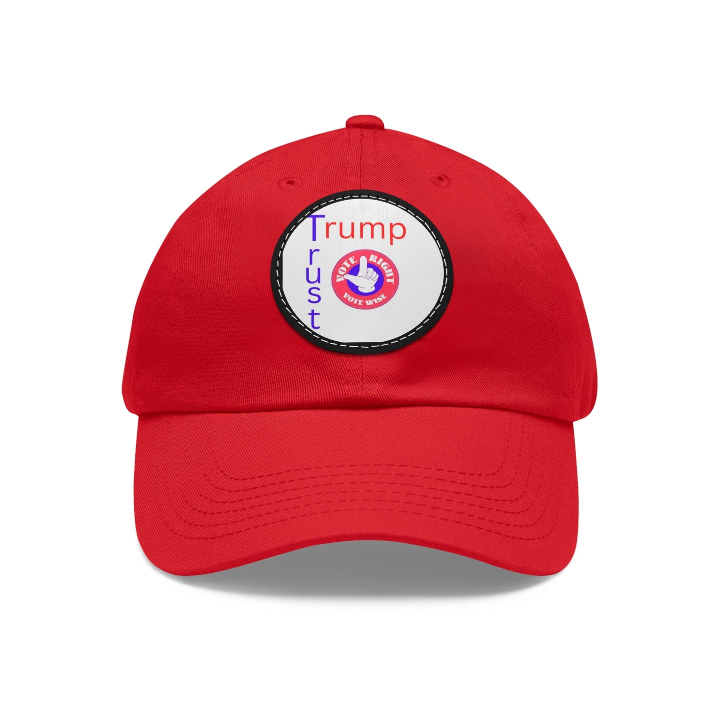 Trust Trump Hat with Leather Patch (Round)