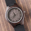 Men Engraved Wooden Elegant Watch Genuine Leather