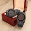 Men Engraved Wooden Elegant Watch Genuine Leather