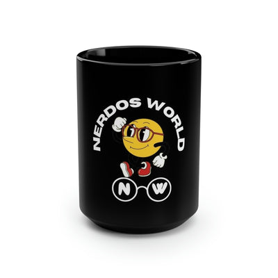 Nerdos World Black Mug, 15oz